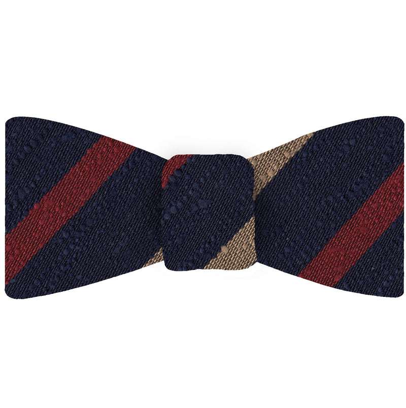 シャンタンのストライプ柄シルク蝶ネクタイ