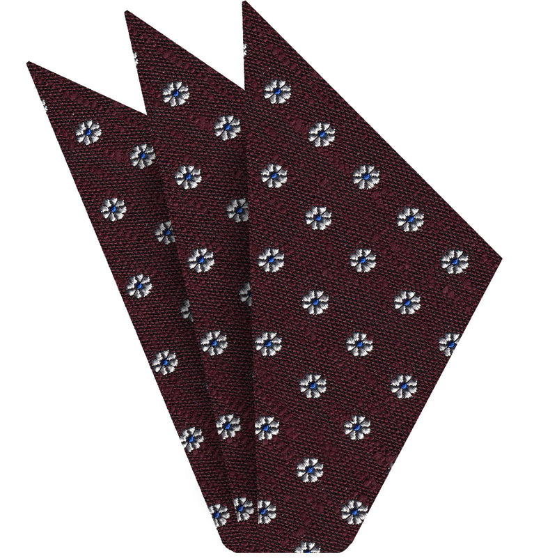 산동 패턴 실크 포켓 스퀘어