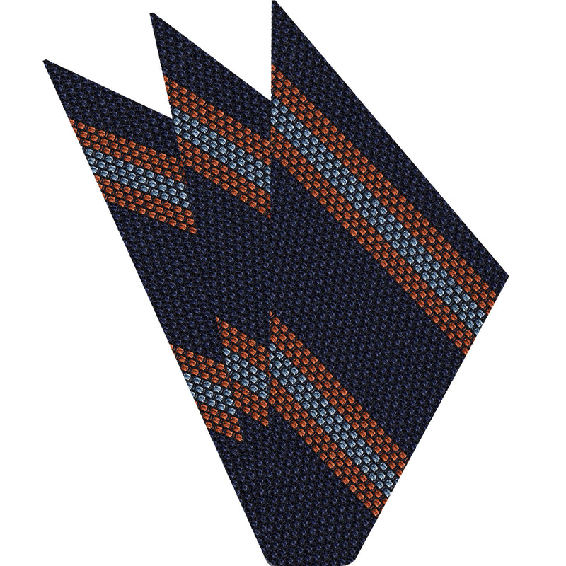 그레나딘 피나 트리플 스트라이프 실크 포켓 스퀘어