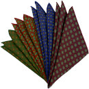 샤를 패턴 울 포켓 스퀘어