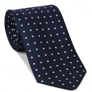 マクルズフィールド プリント シルク ドット柄ネクタイ