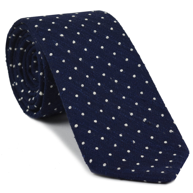 シャンタン ピンドット シルクネクタイ