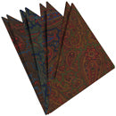 매더 프린트 패턴 실크 포켓 스퀘어