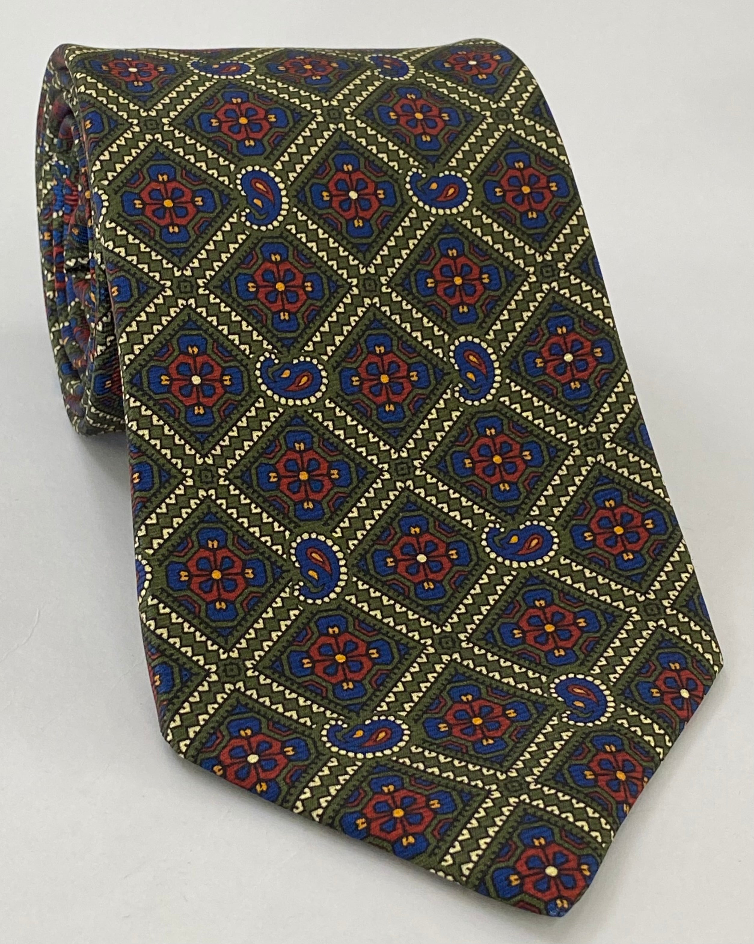 맥클스필드 모던 마더 프린트 실크 타이 MMPT-39