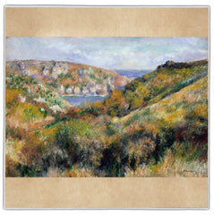 Hills around the Bay of Moulin Huet, Guernsey Auguste Renoir Pocket Square 1
