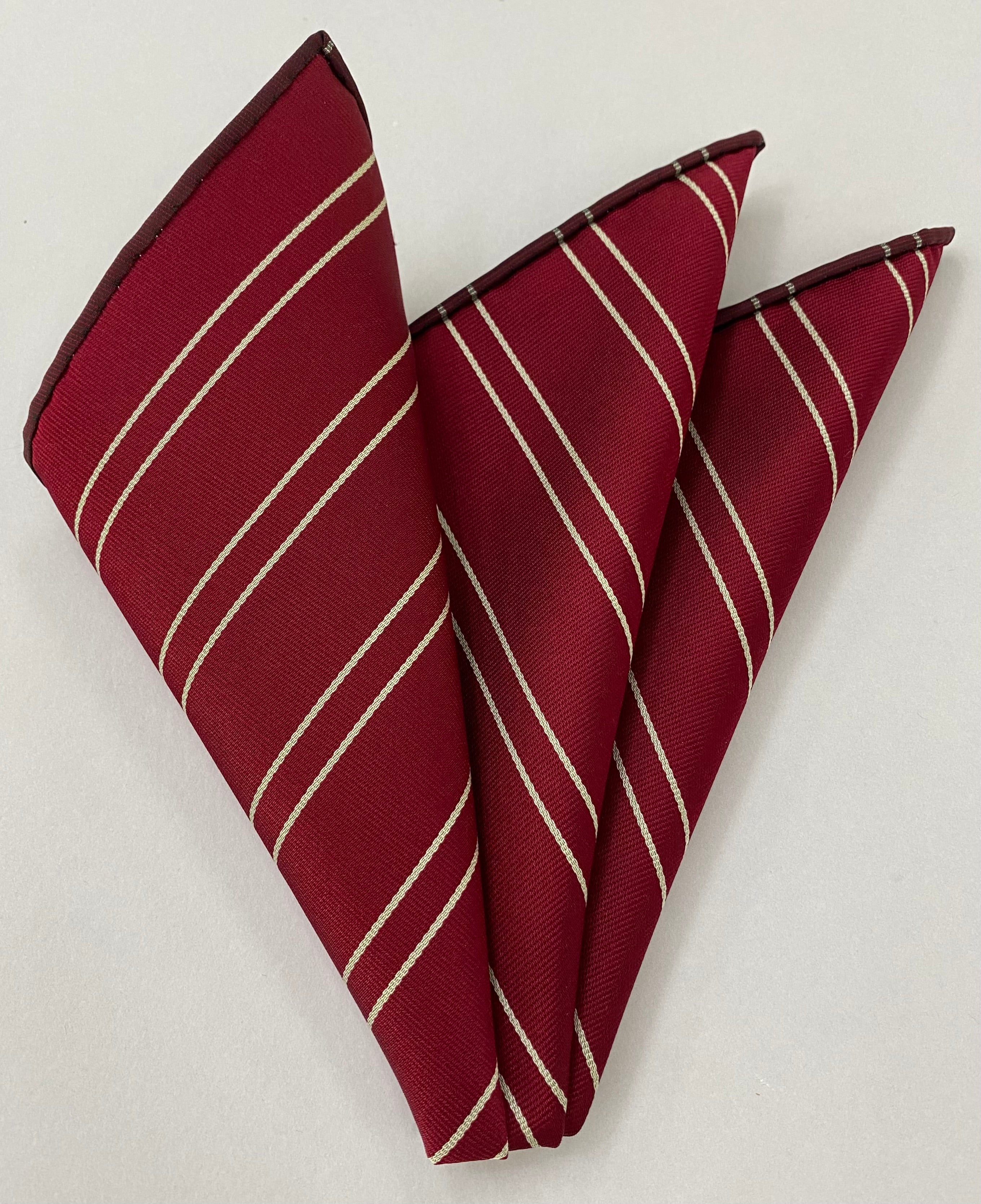 オクラホマ大学 シルクポケットスクエア #ACOP-17(クリムゾン&オフホワイト)