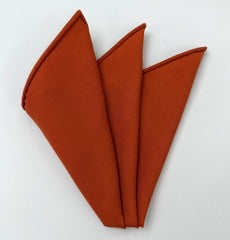Burnt Orange Solid Challis Wool Pocket Square CHSOP-8