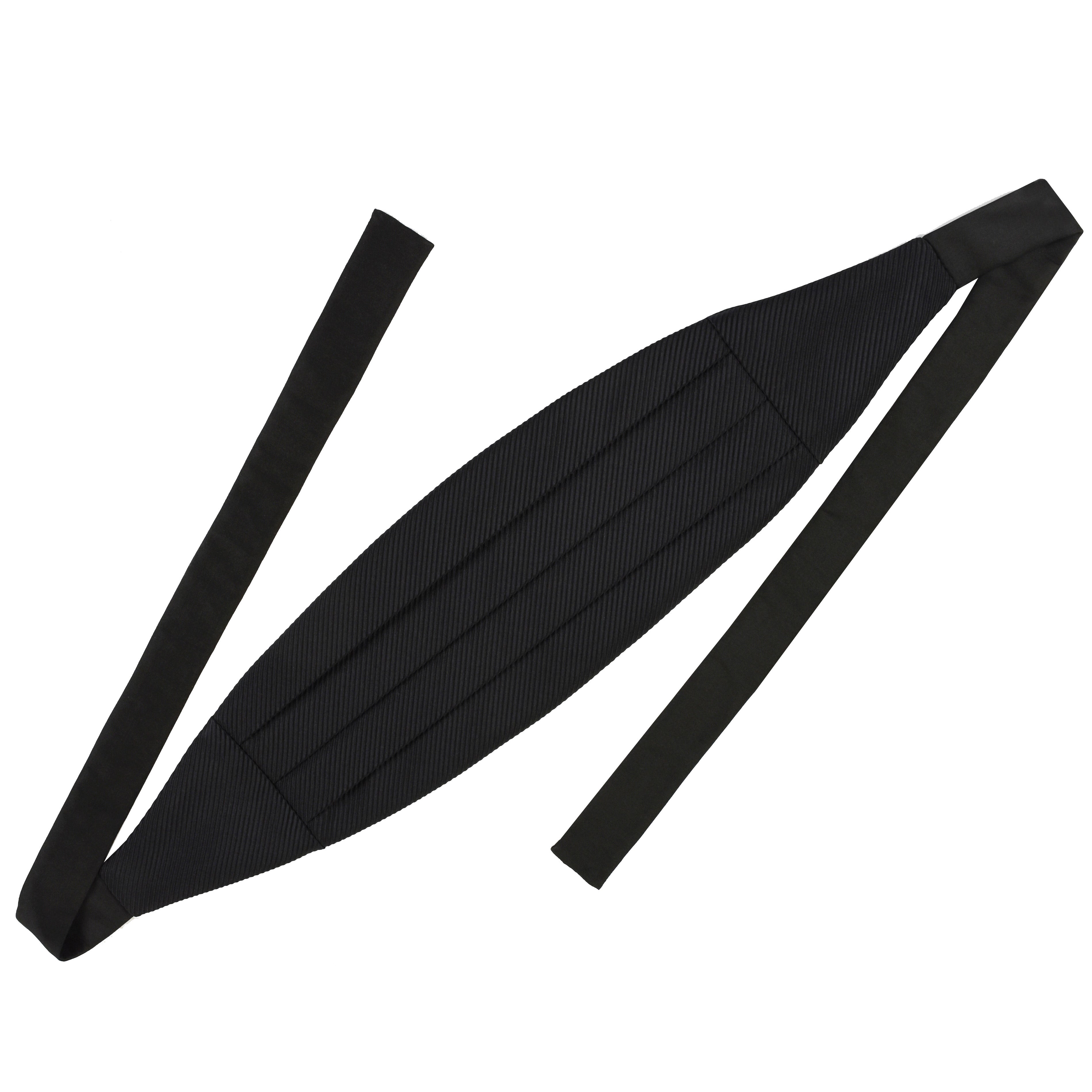 Classic Cummerbund with Black Grosgrain Silk and Black Thai Silk ribbon GGRCB-8