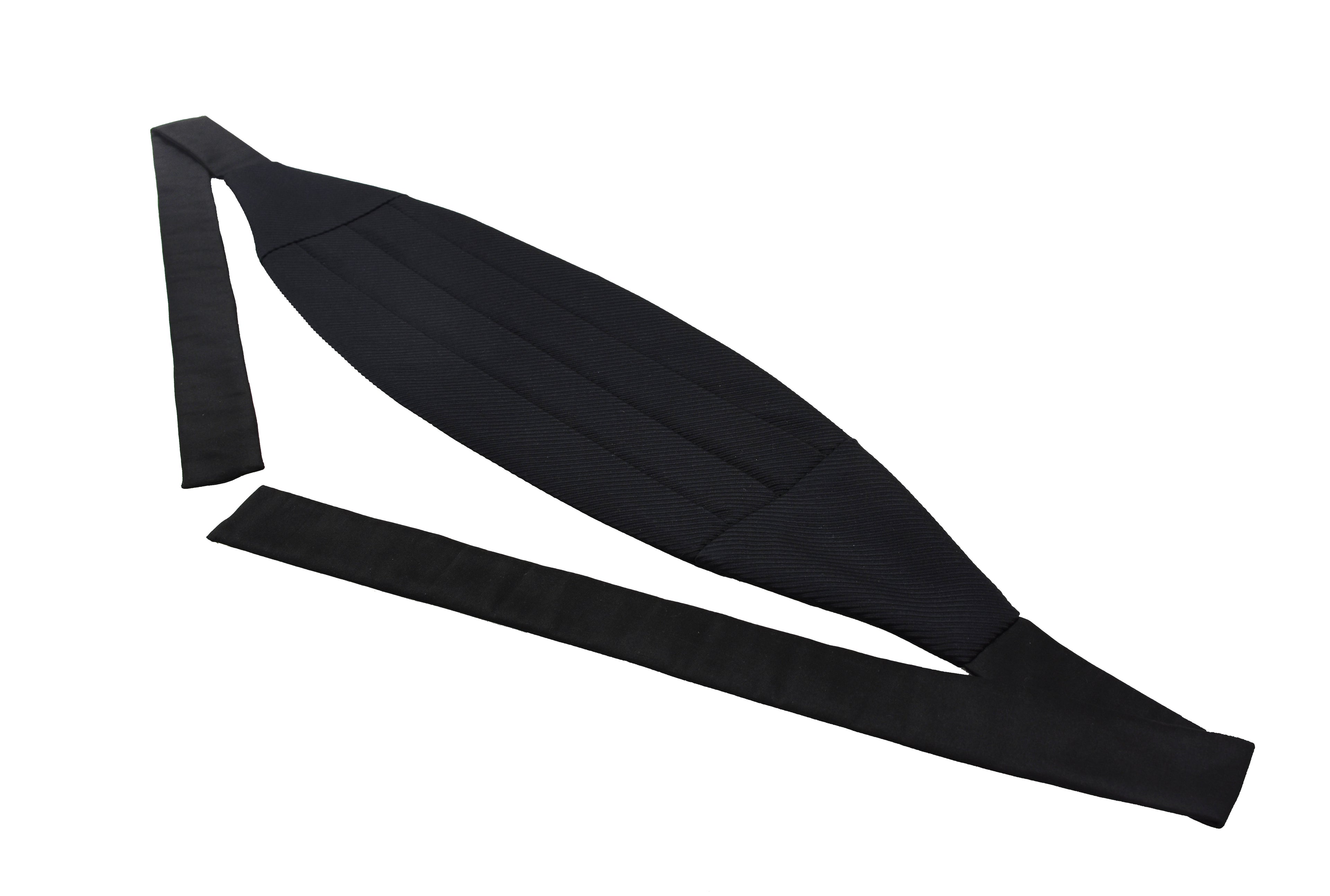 Classic Cummerbund with Black Grosgrain Silk and Black Thai Silk ribbon GGRCB-8