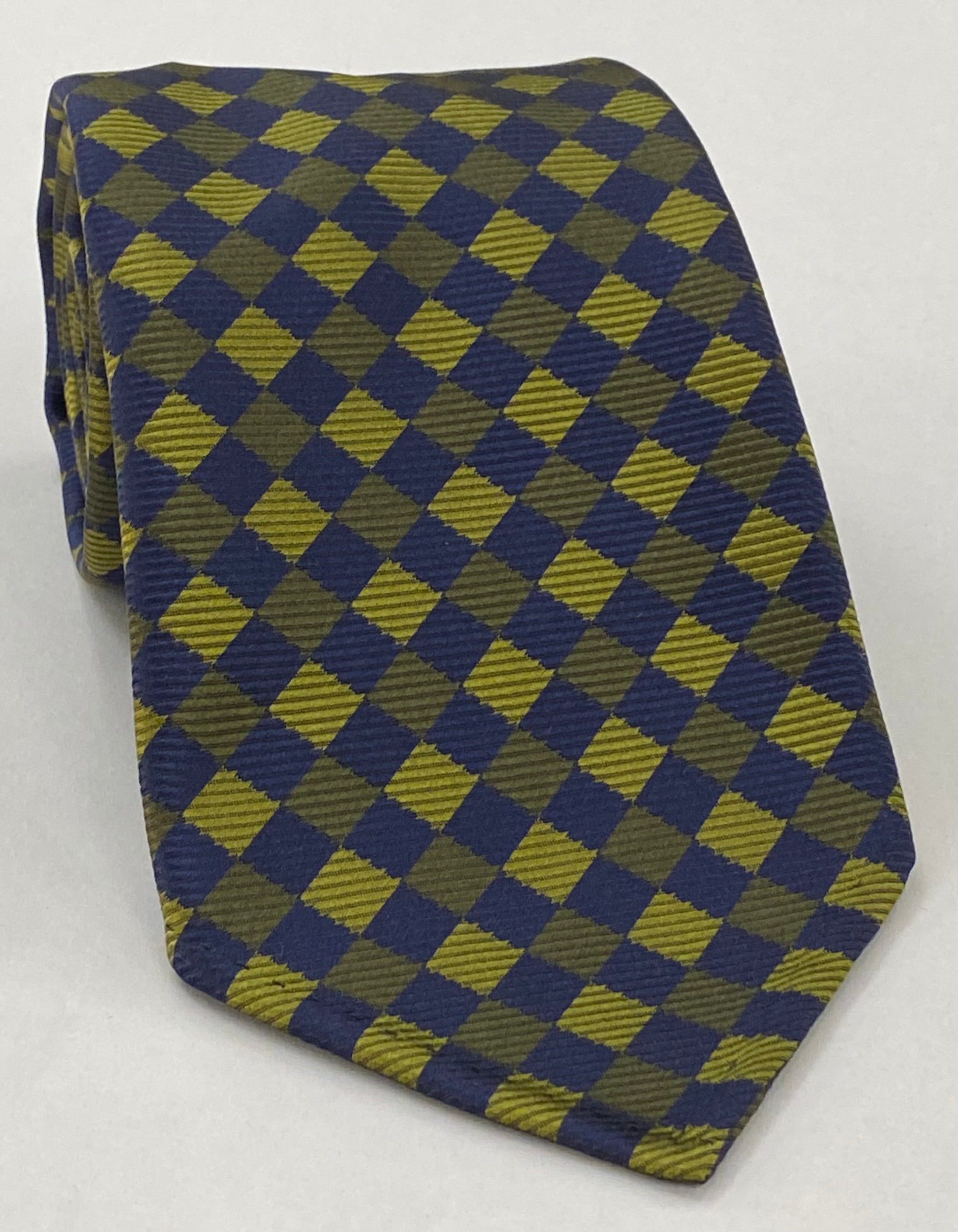 Navy Blue, Dark Olive Green & Olive Green English Geometric Silk Bow Tie EGBT-12