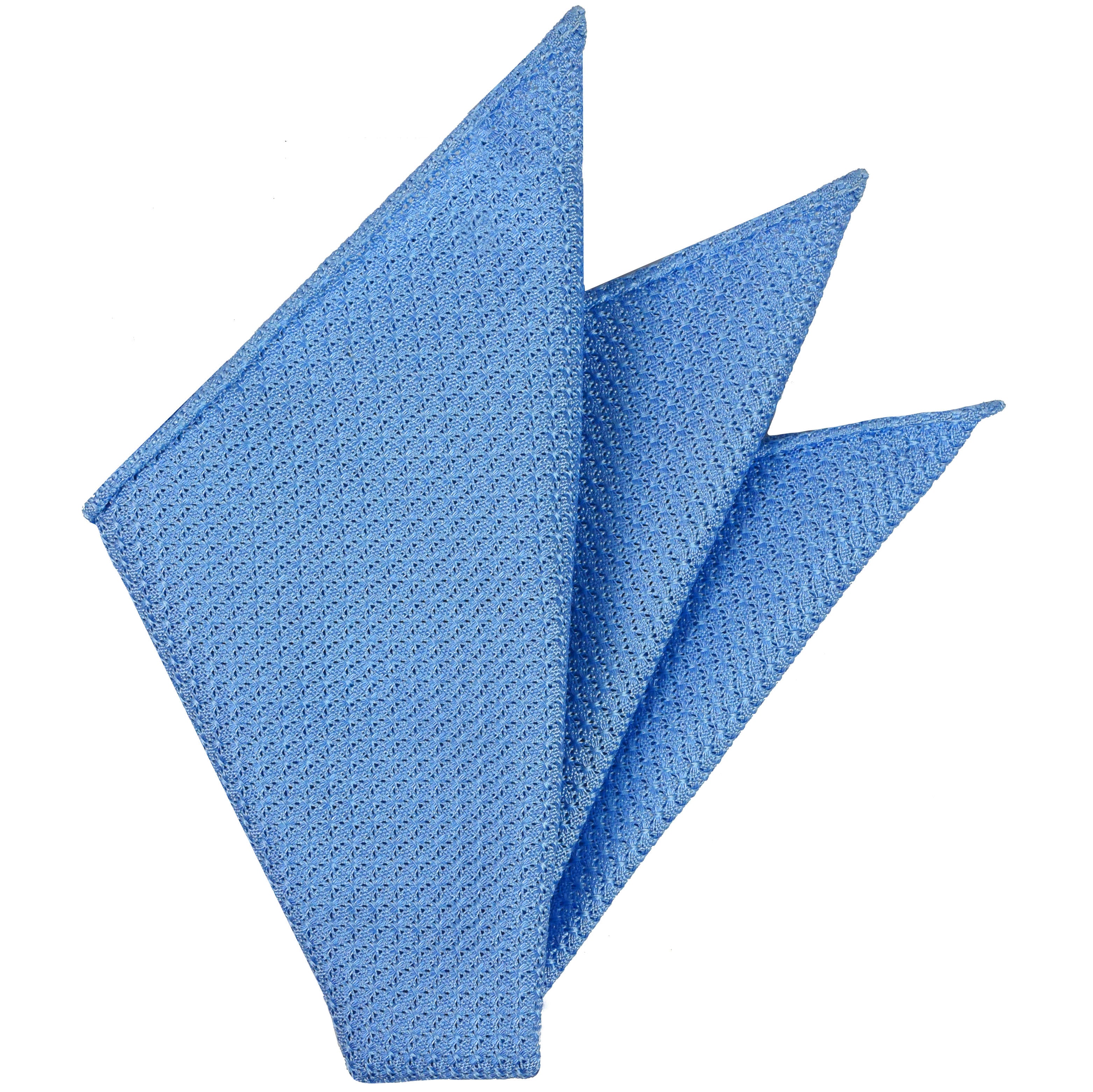 Light Oxford Blue Grenadine Grossa Silk Pocket Square #GGP-36