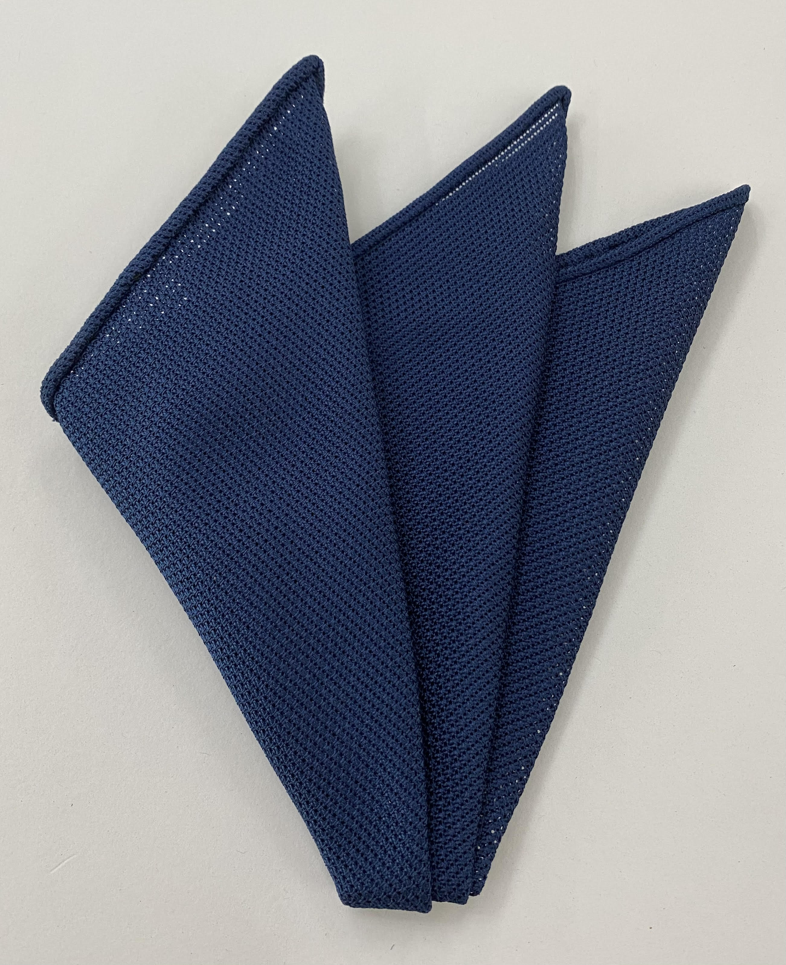 ネイビーブルー ピッコラ グレナディン シルク ポケットチーフ 8