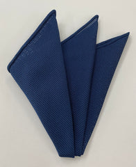 Navy Blue Piccola Grenadine Silk Pocket Square  8