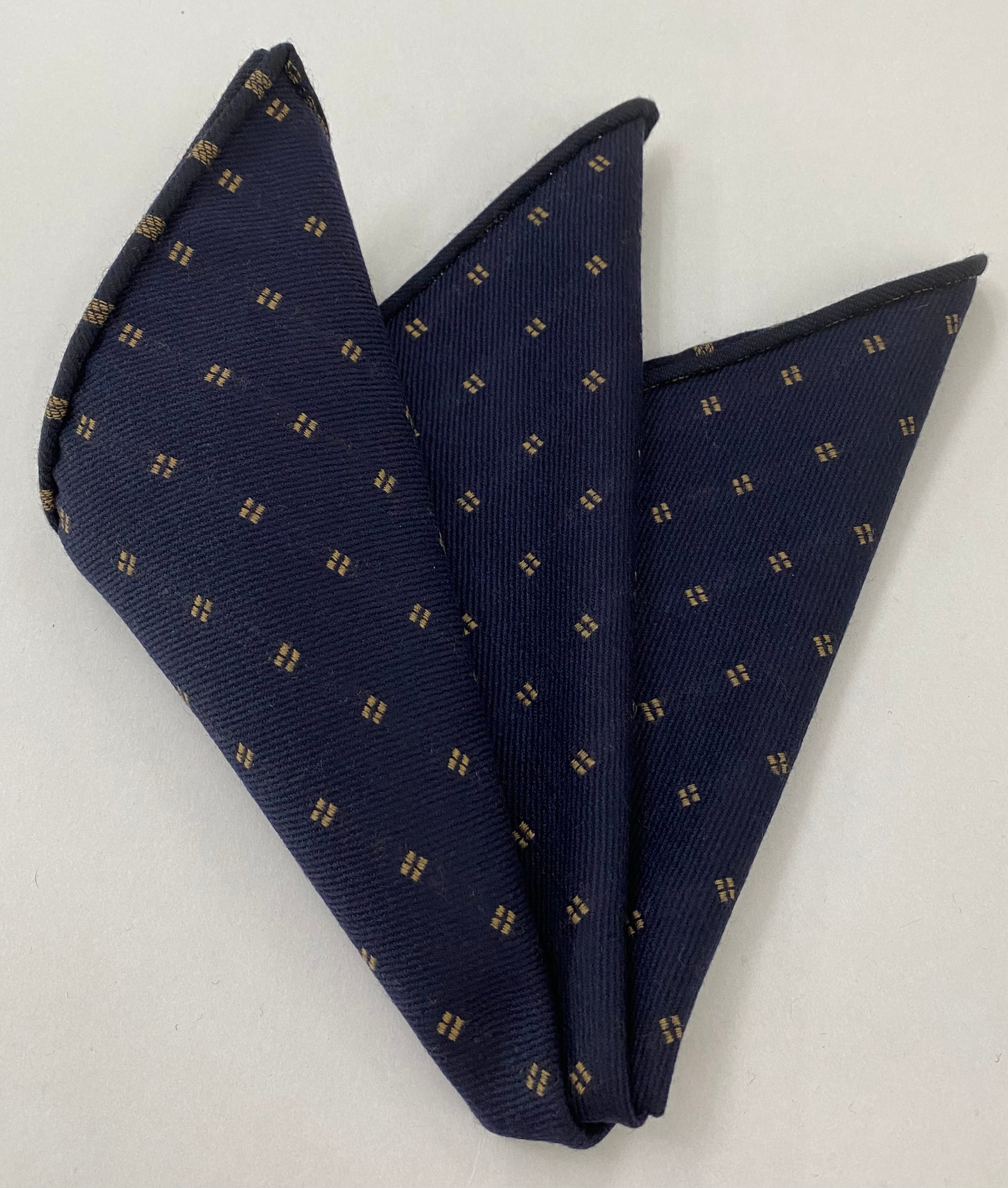 미드나잇 블루 패턴 울 포켓 스퀘어 GPWP-3