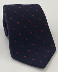 Red on Midnight Blue Pattern Wool Tie GPWT-6