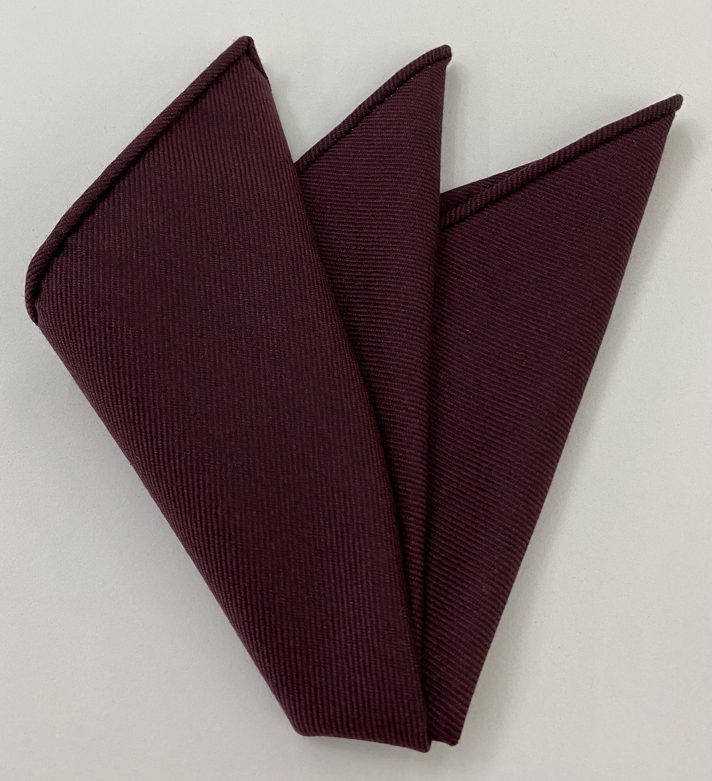 버건디 울/실크 포켓 스퀘어 #GWSP-13