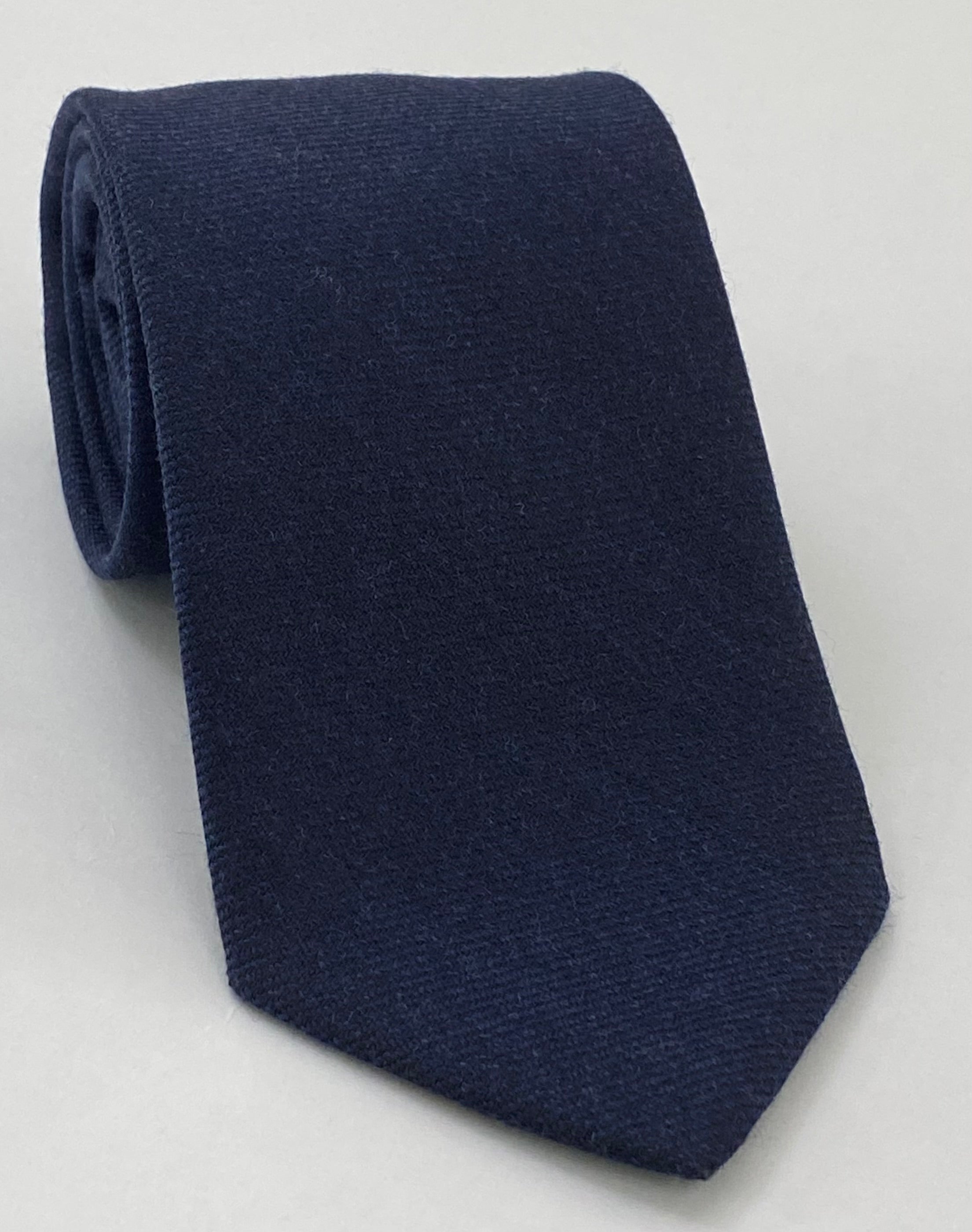 ダークネイビーブルー ウール/シルク ネクタイ GWST-11