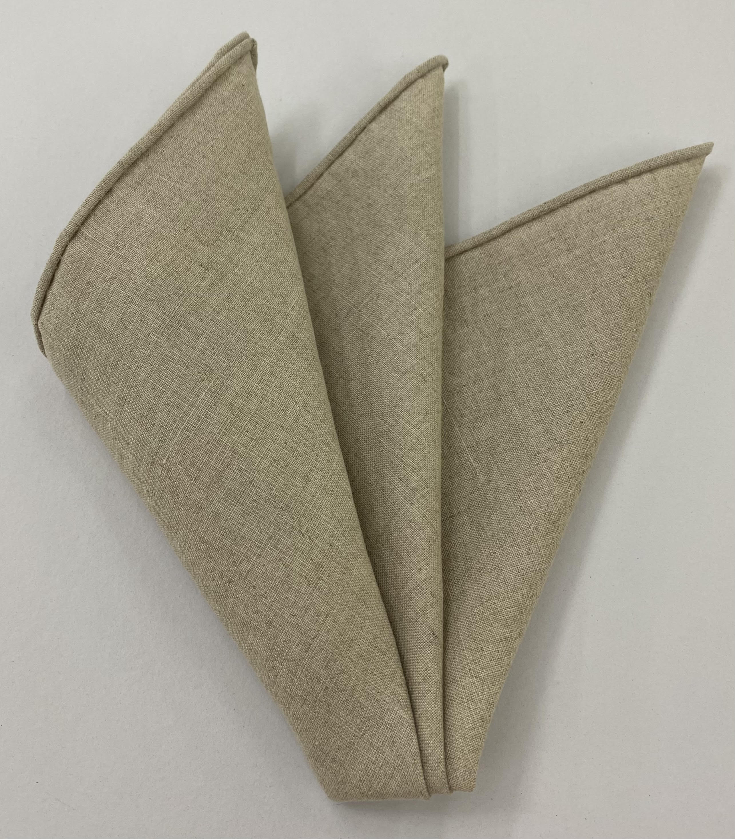 그레이/브라운 벨기에 린넨 포켓 스퀘어 #LLPS-4