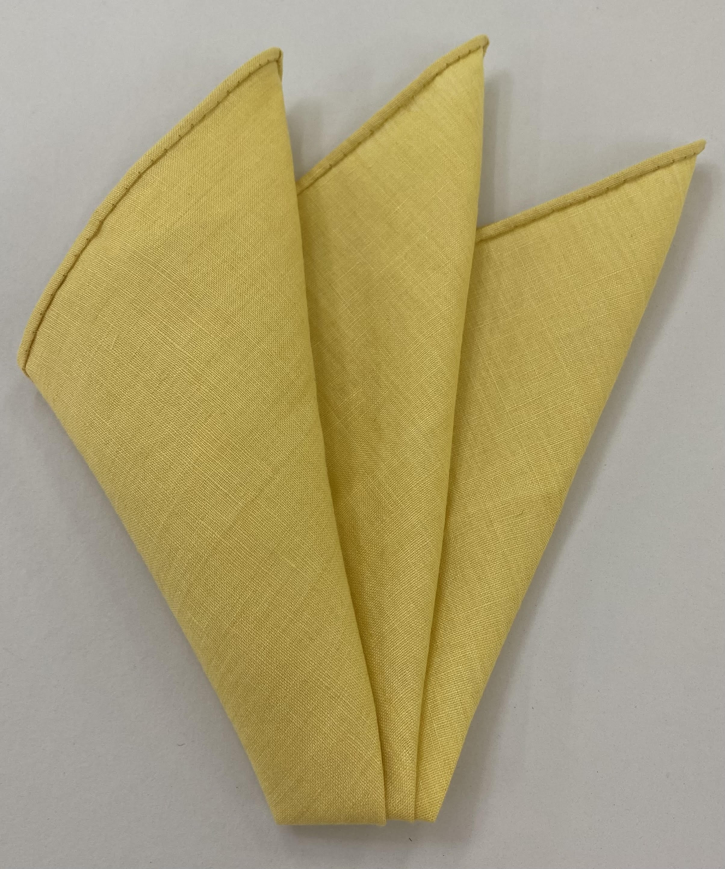 라이트 옐로우 벨기에 린넨 포켓 스퀘어 #LLPS-5