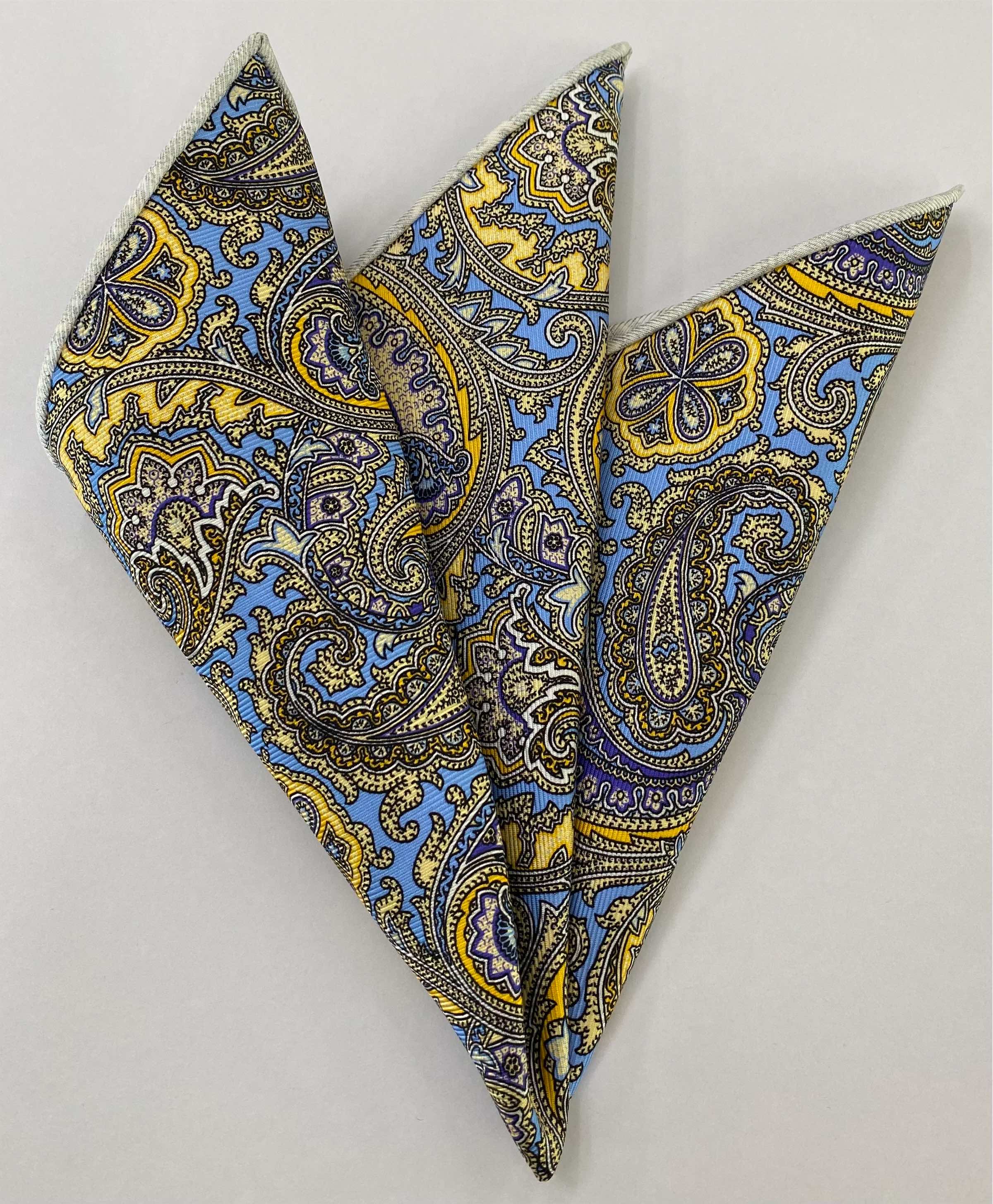 マクルズフィールド プリントシルク ポケットスクエア MCP-697