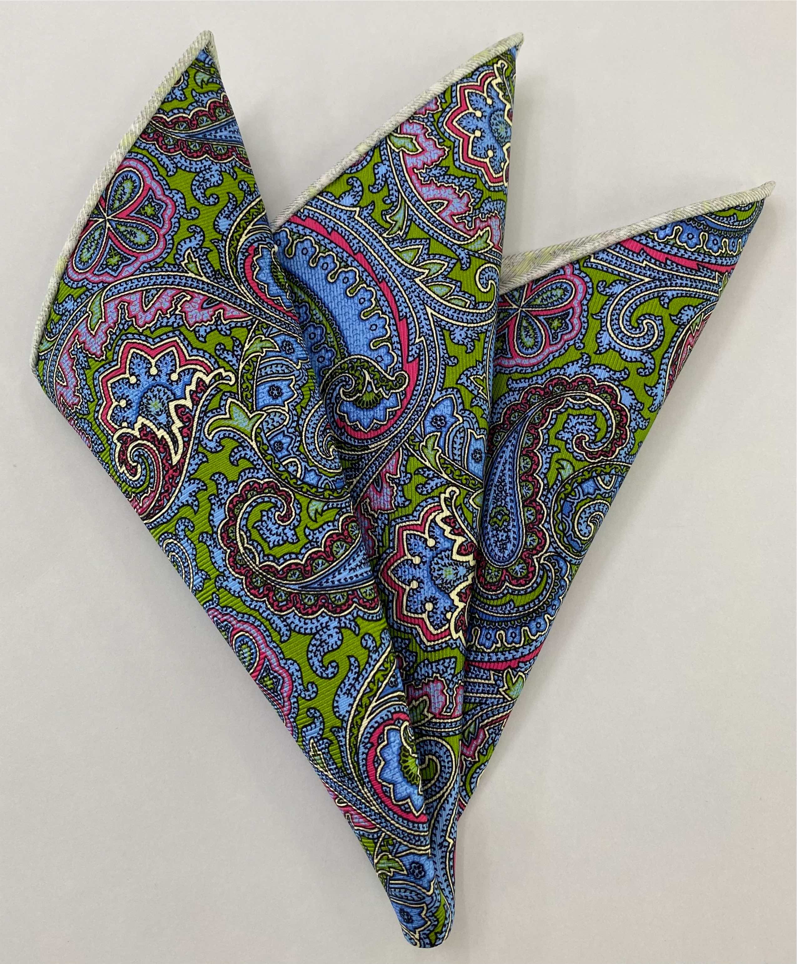 マクルズフィールド プリントシルク ポケットスクエア MCP-699