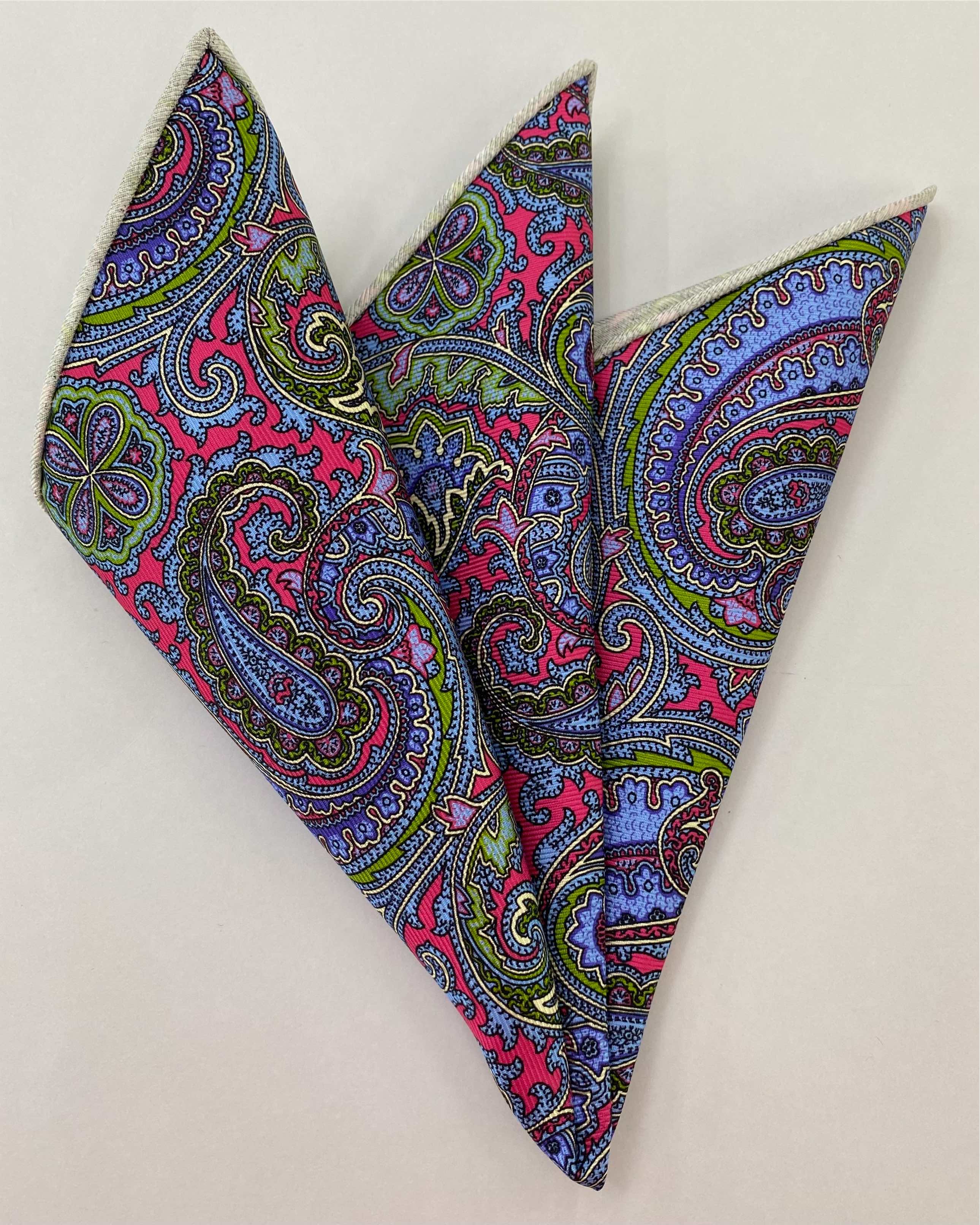 マクルズフィールド プリントシルク ポケットスクエア MCP-702