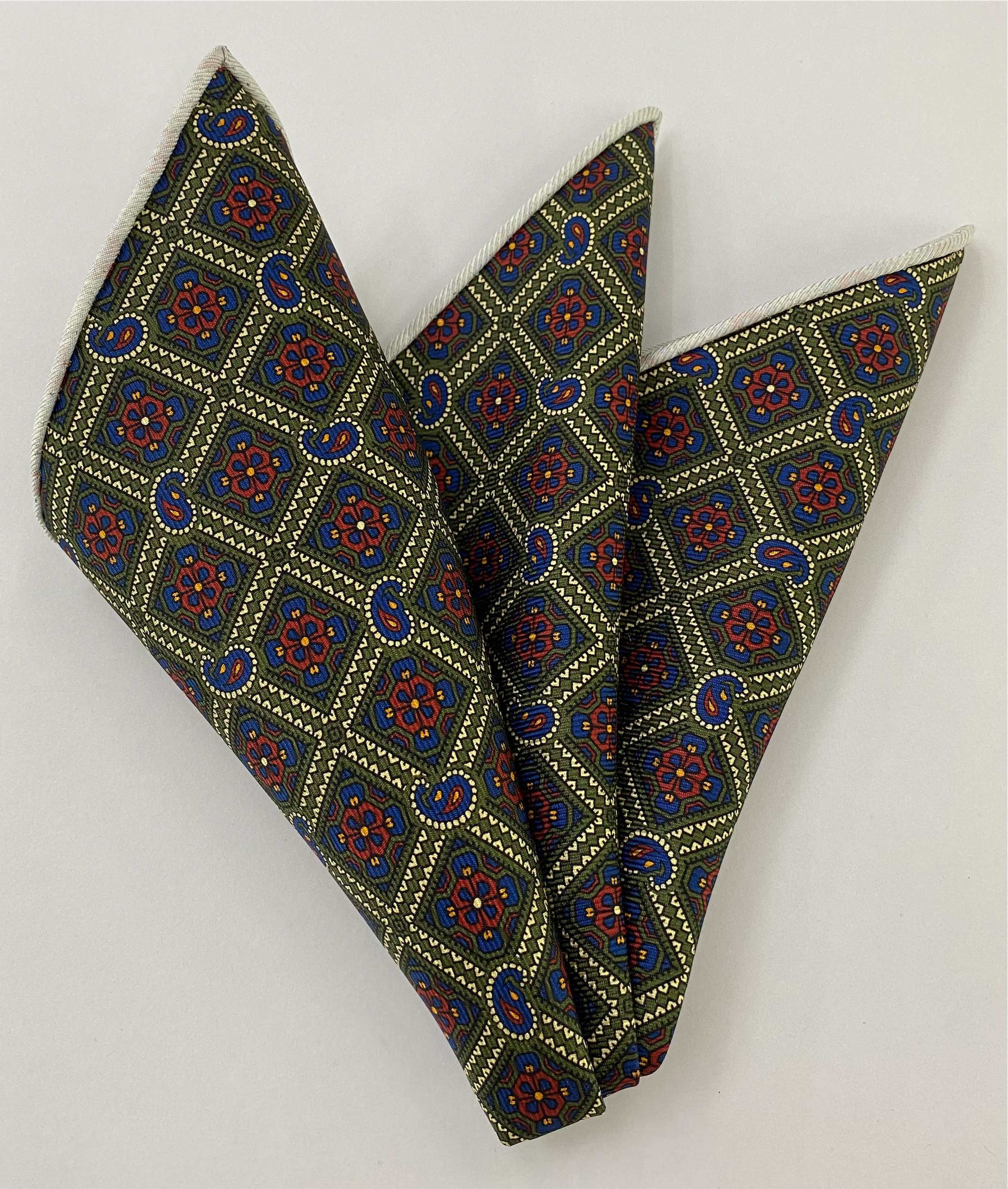 マクルズフィールド プリントシルク ポケットスクエア MCP-719