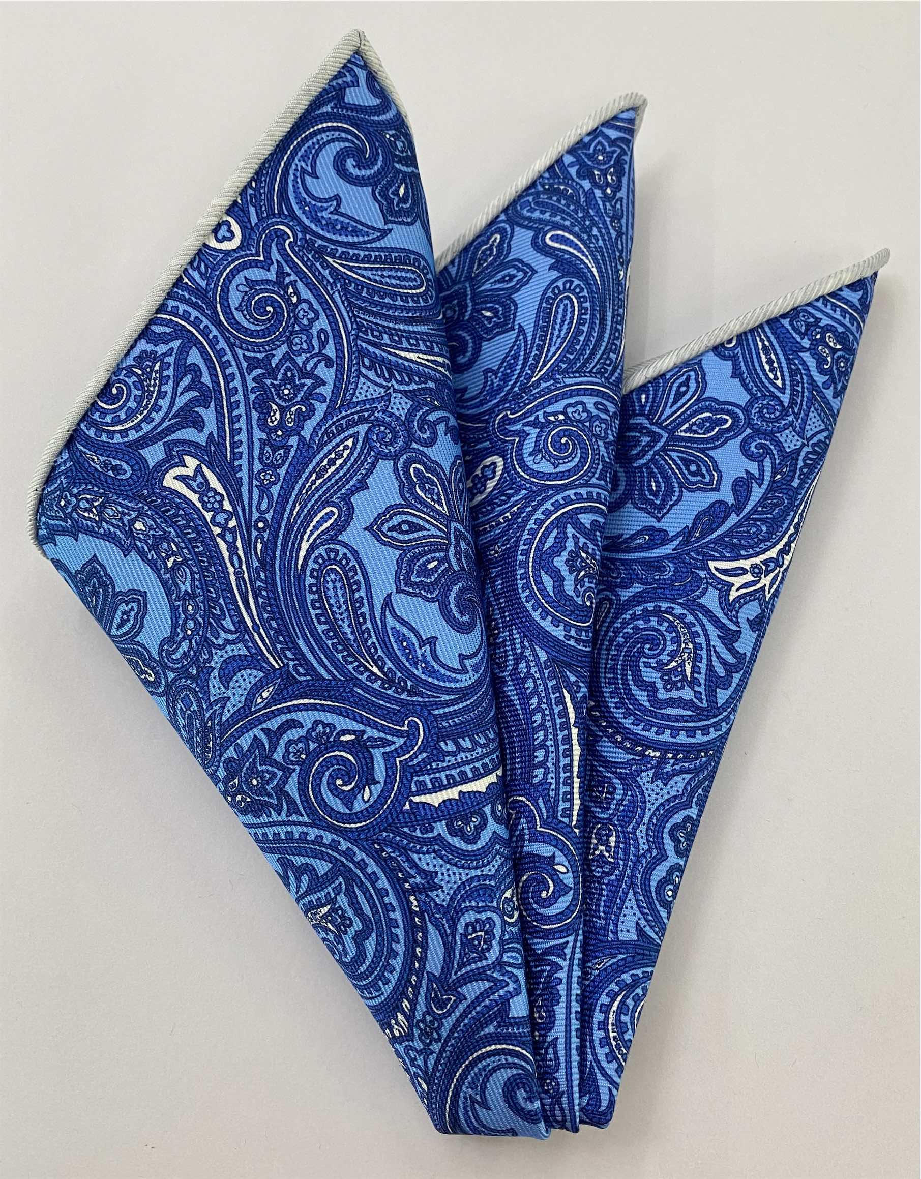 マクルスフィールド柄のシルクポケットチーフ MCP-754