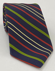 Modern Madder Print Stripe Silk Tie MMST-16