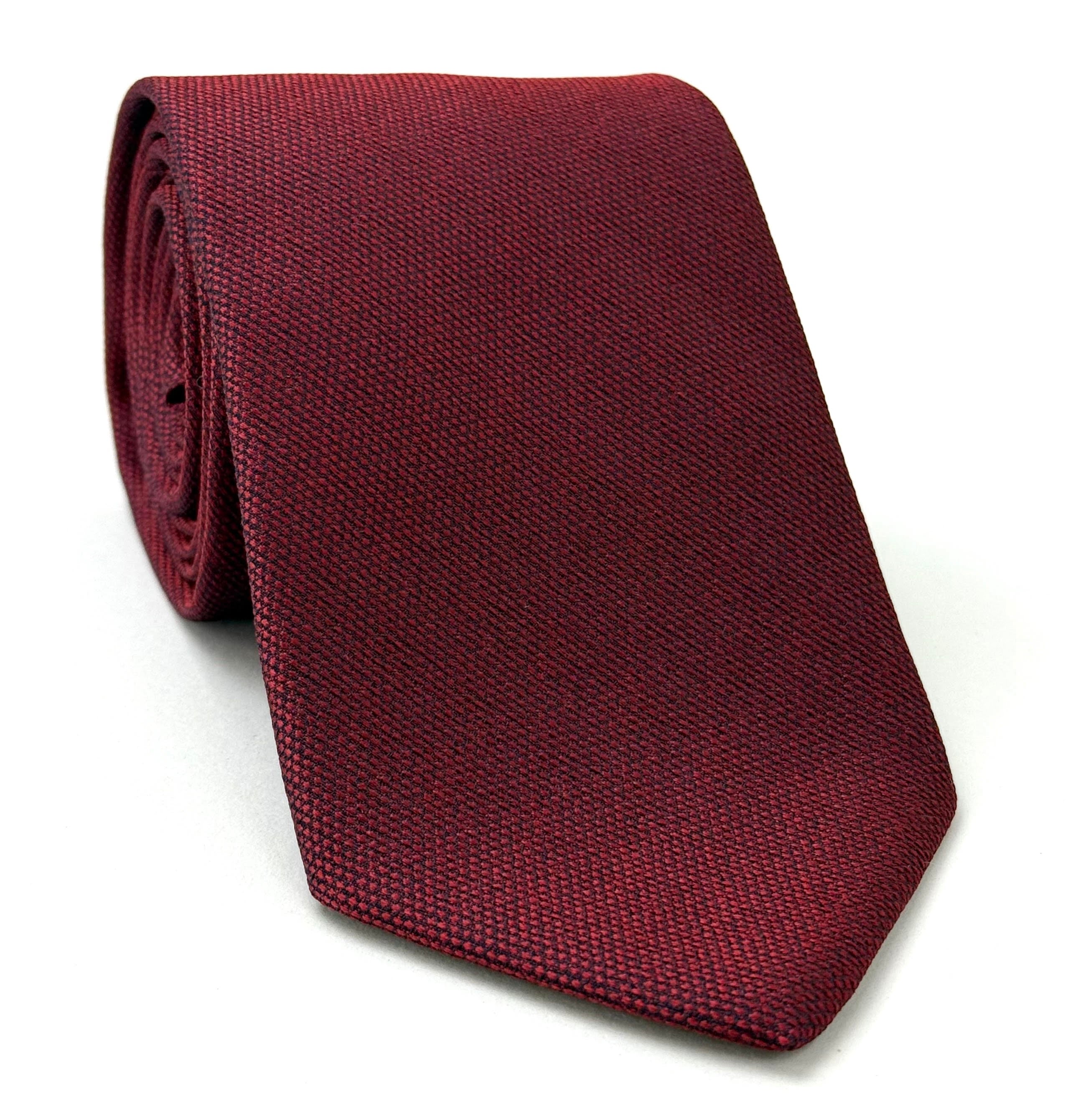 ダークバーントオレンジ マルベリーウッド織り シルクネクタイ MWT-10