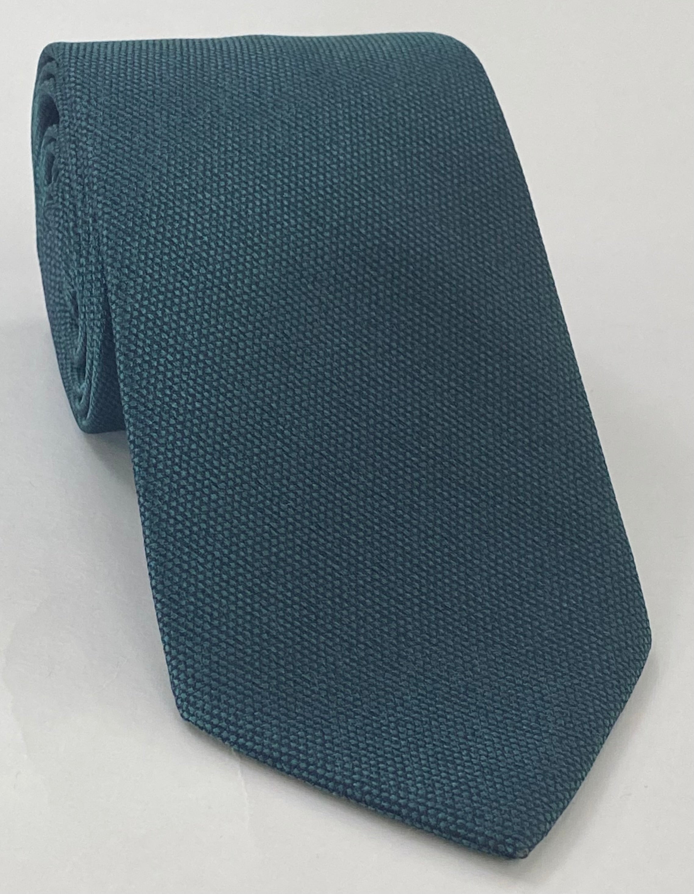 다크 그린 터키석 멀버리우드 직조 실크 타이 MWT-6