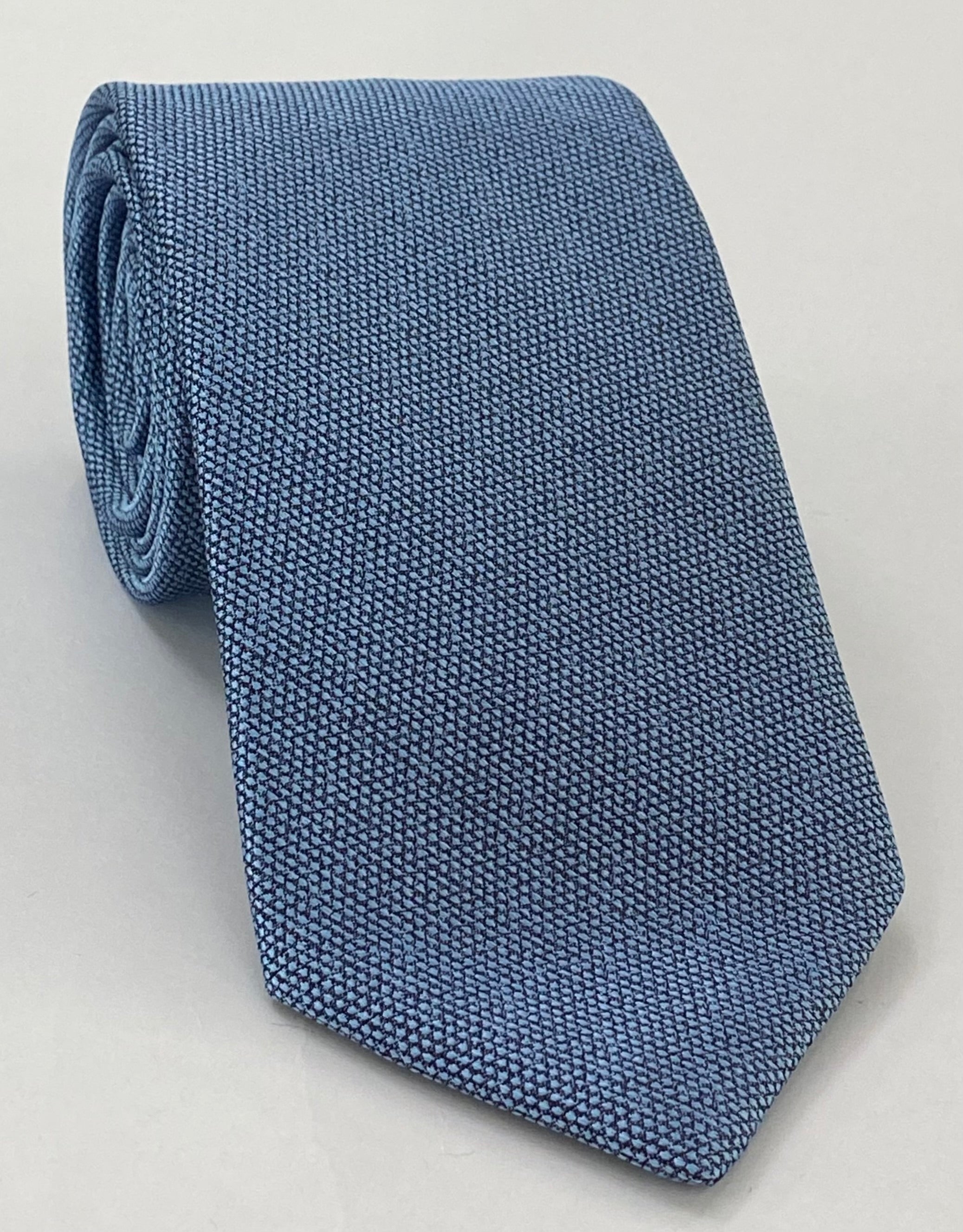 스카이 블루 뽕나무 실크 직조 타이 MWT-7