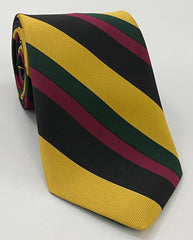 Wolverly - 올드 보이 실크 타이 OBT-26 - 포레스트 그린, 버건디 온 골드 & 블랙