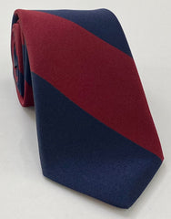 Royal Fusiliers Stripe Silk Tie RGT-3  Dark Red & Dark Navy Blue
