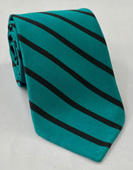 Royal Ulster Rifles Stripe Silk Tie RGT-47  Black on Shamrock Green
