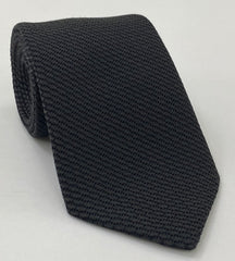 Dark Charcoal Gray & Midnight Blue Cashmere/Silk Grenadine Grossa Silk Tie SCGGT-3