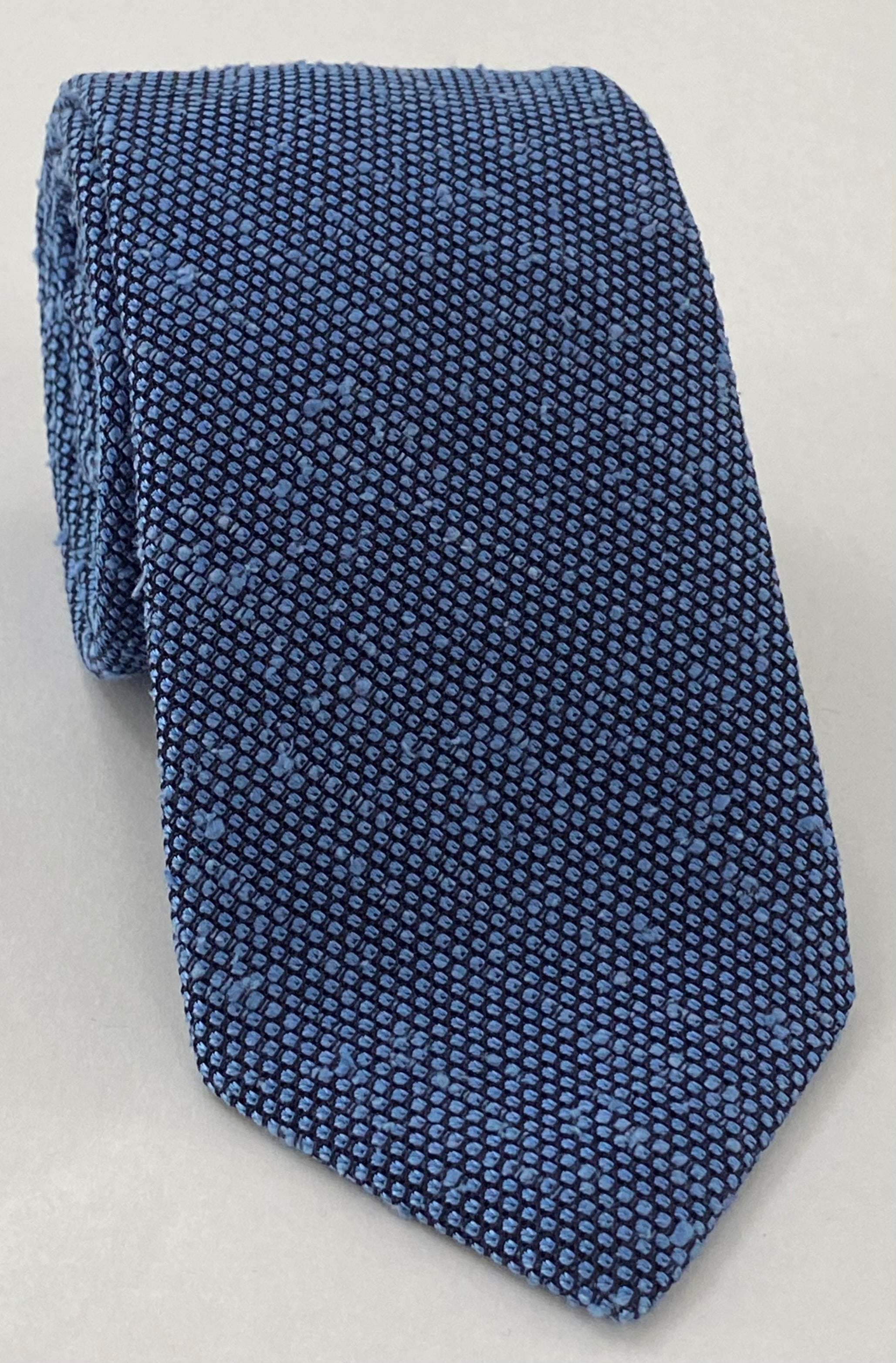 スカイブルー シャンタン グレナディン フィナ シルク ネクタイ SHFT-4