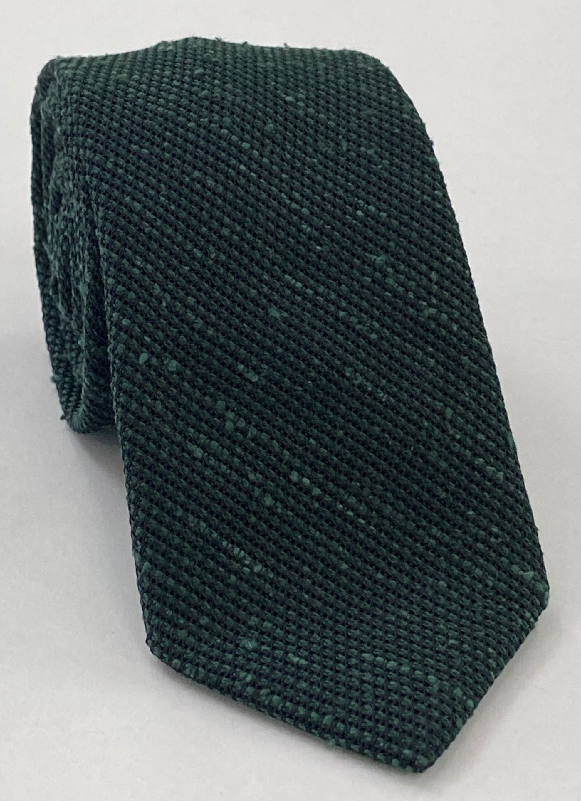 フォレストグリーン シャンタン グレナディン ファインシルク ネクタイ SHFT-9