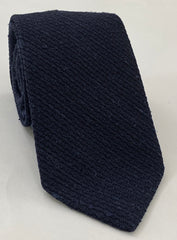 Midnight Blue Shantung Grenadine Grossa Silk Tie SHGT-1