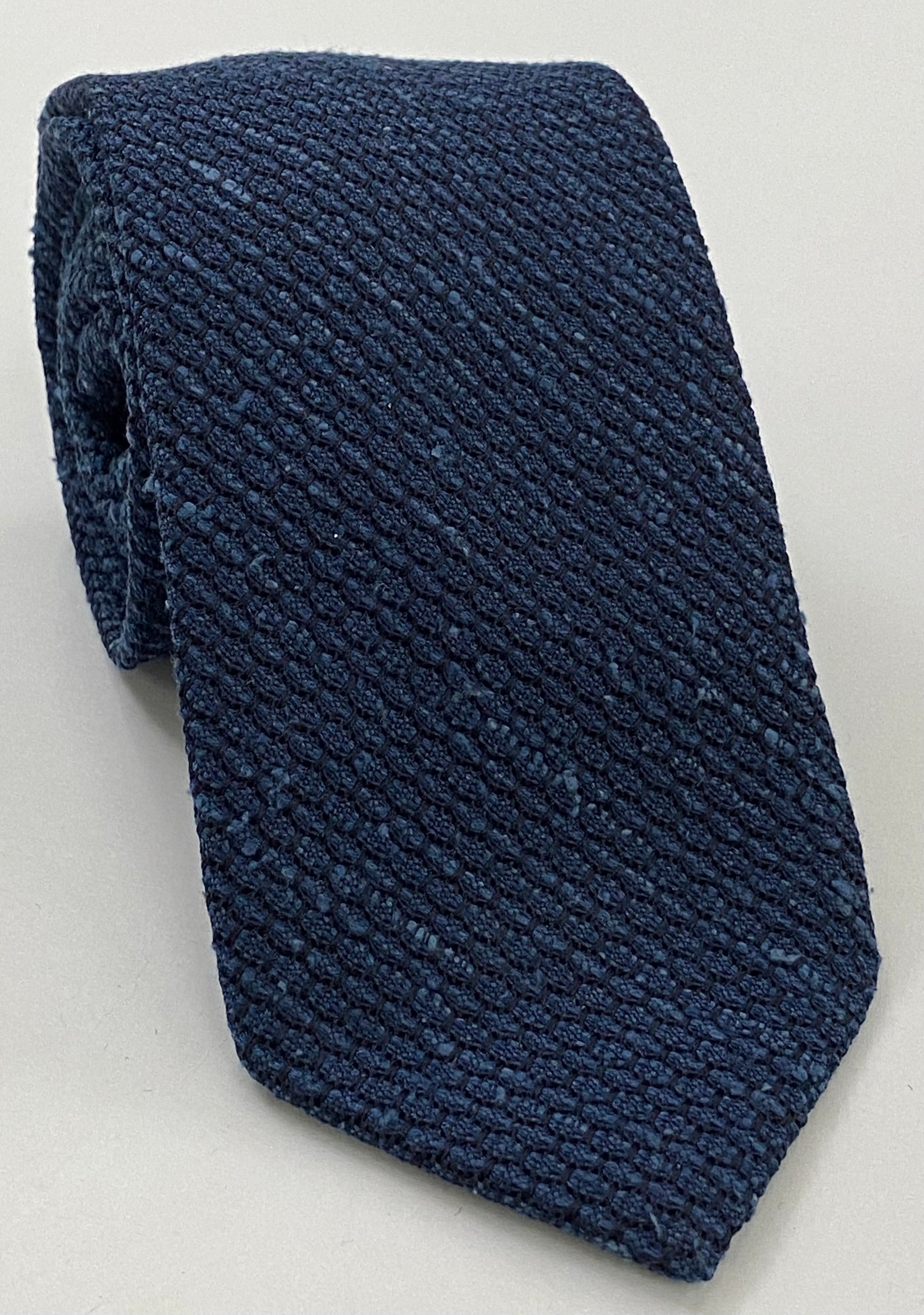 다크 네이비 블루 샨퉁 그레나딘 그로사 실크 타이 SHGT-2