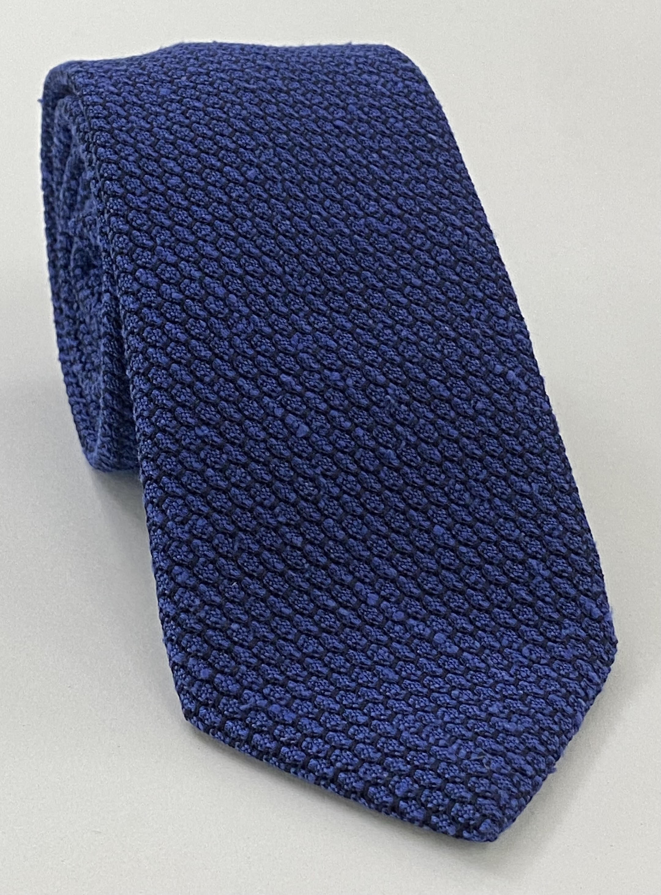 네이비 블루 샨퉁 그레나딘 그로사 실크 타이 SHGT-3