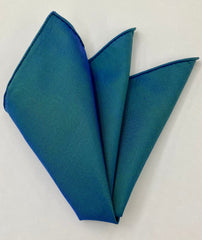 Dark Turquoise Shot Thai Silk Pocket Square #72