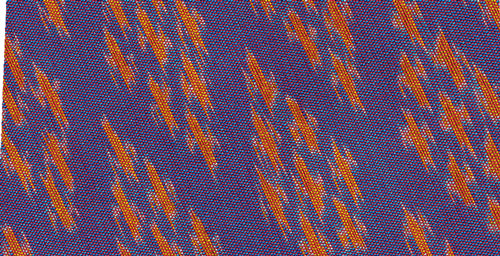 ブルーにイエローゴールドとピンクのムドゥミシルクをアクセントにしたポケットチーフ #30