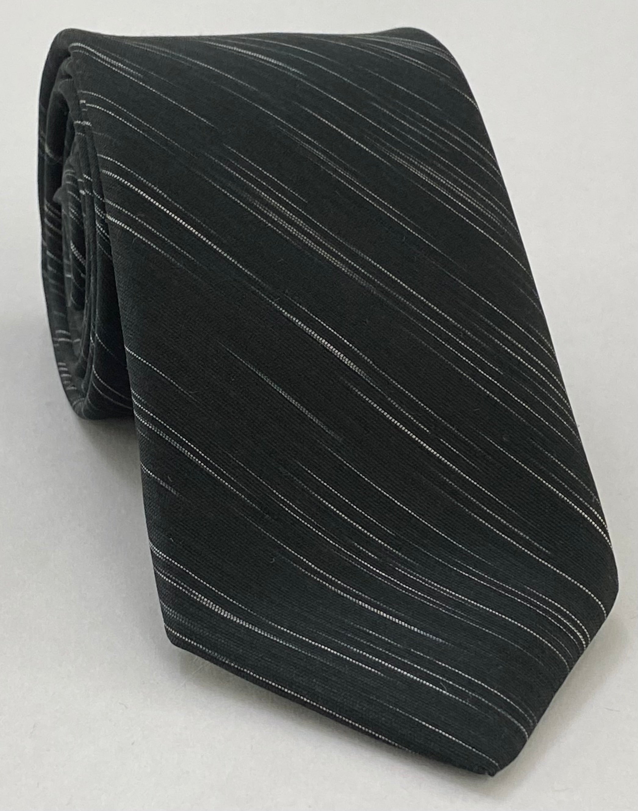 오프화이트 & 블랙 타이 사이폰 실크 타이 5