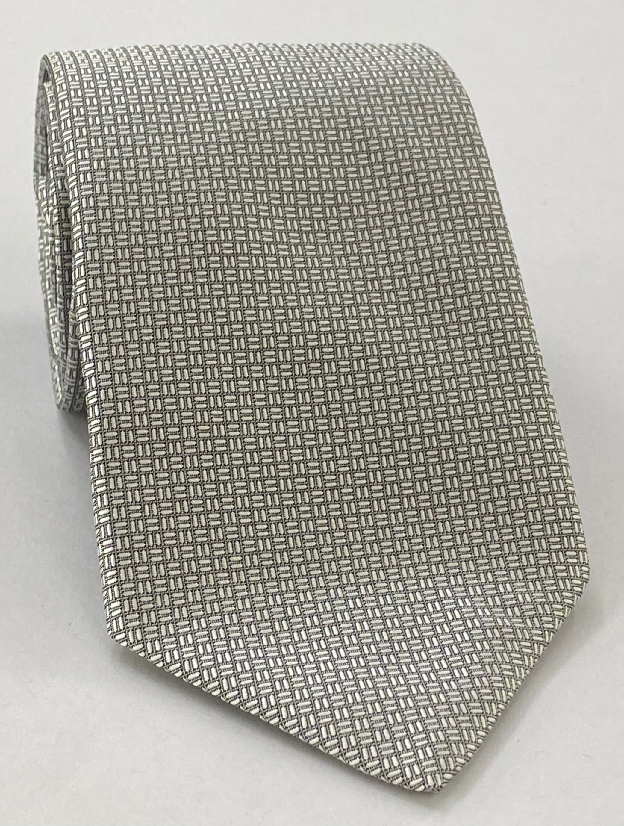 シルバー&ブラック フォーマル/ウェディング シルクネクタイ WDT-17