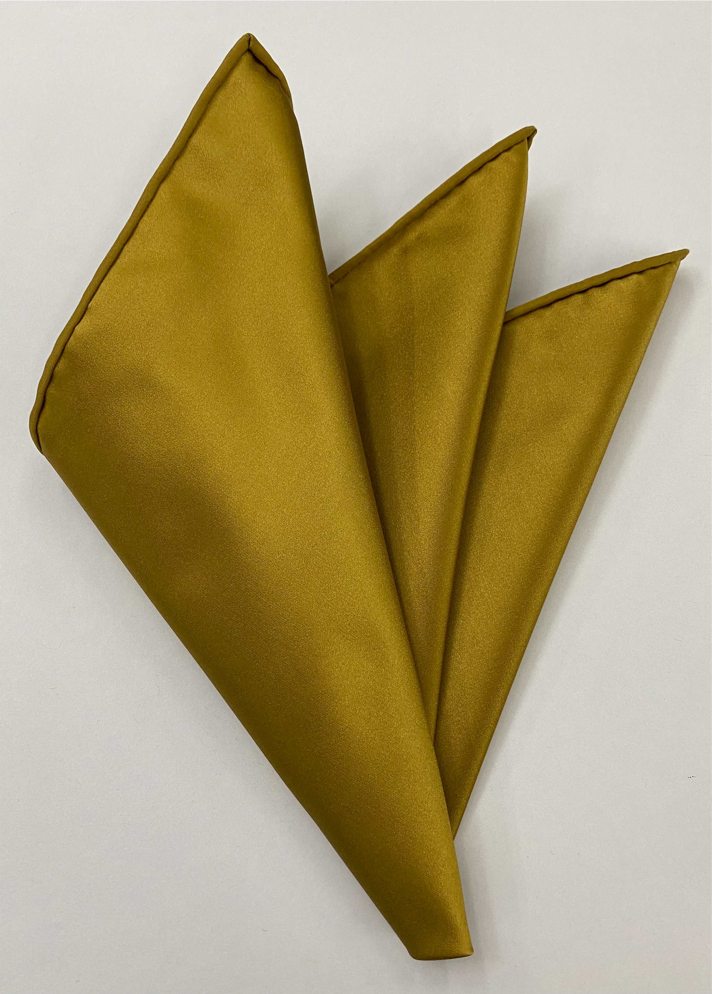 골드 새틴 실크 포켓 스퀘어 12