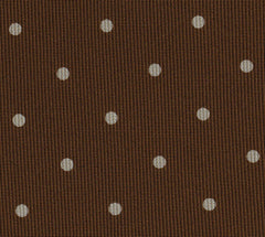 Off-White on Chocolate Print Dot Silk Tie MCDT-33
