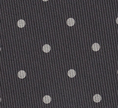 Off-White on Dark Charcoal Gray Print Dot Silk Tie MCDT-42