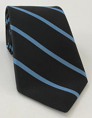 Etonian - Old Boys Silk Tie OBT-11 - Sky Blue on Black