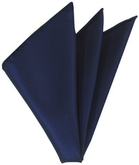 Navy Blue Twill Madder Solid Silk Pocket Square #TMSOP-5